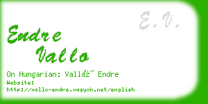 endre vallo business card